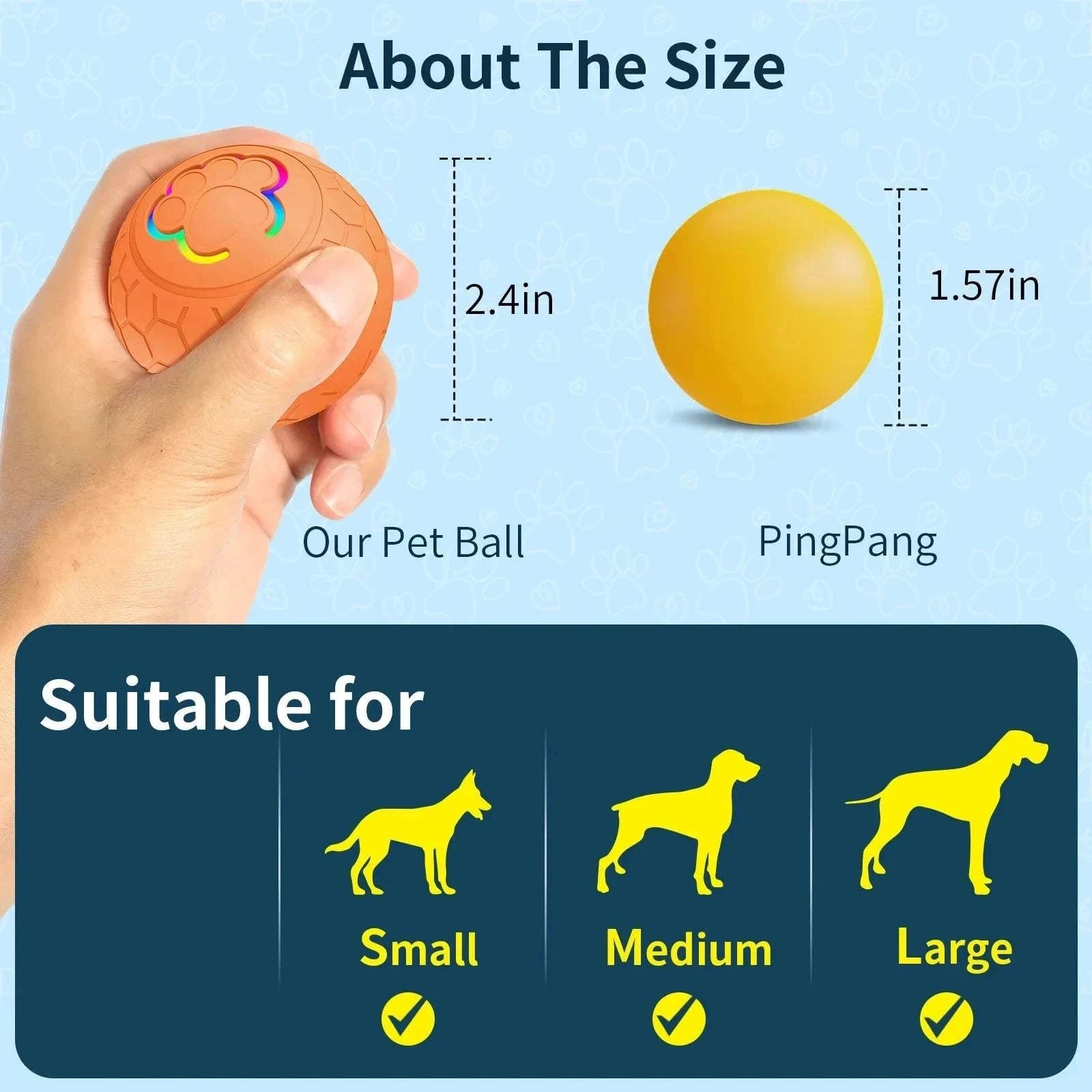 Smart USB Dog Toy Smart USB Pet Toy Ball – Light-Up Bouncing Fun