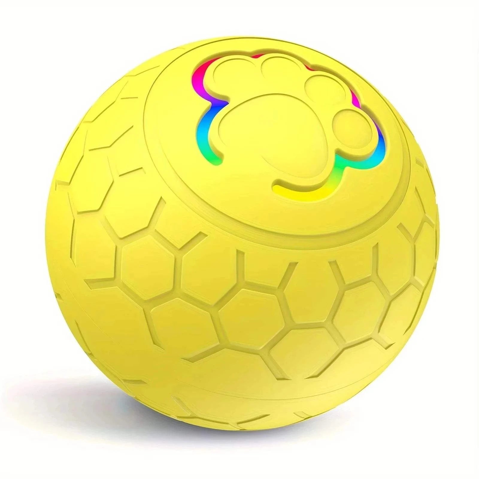 Smart USB Dog Toy Yellow Ball 300mAh Smart USB Pet Toy Ball – Light-Up Bouncing Fun