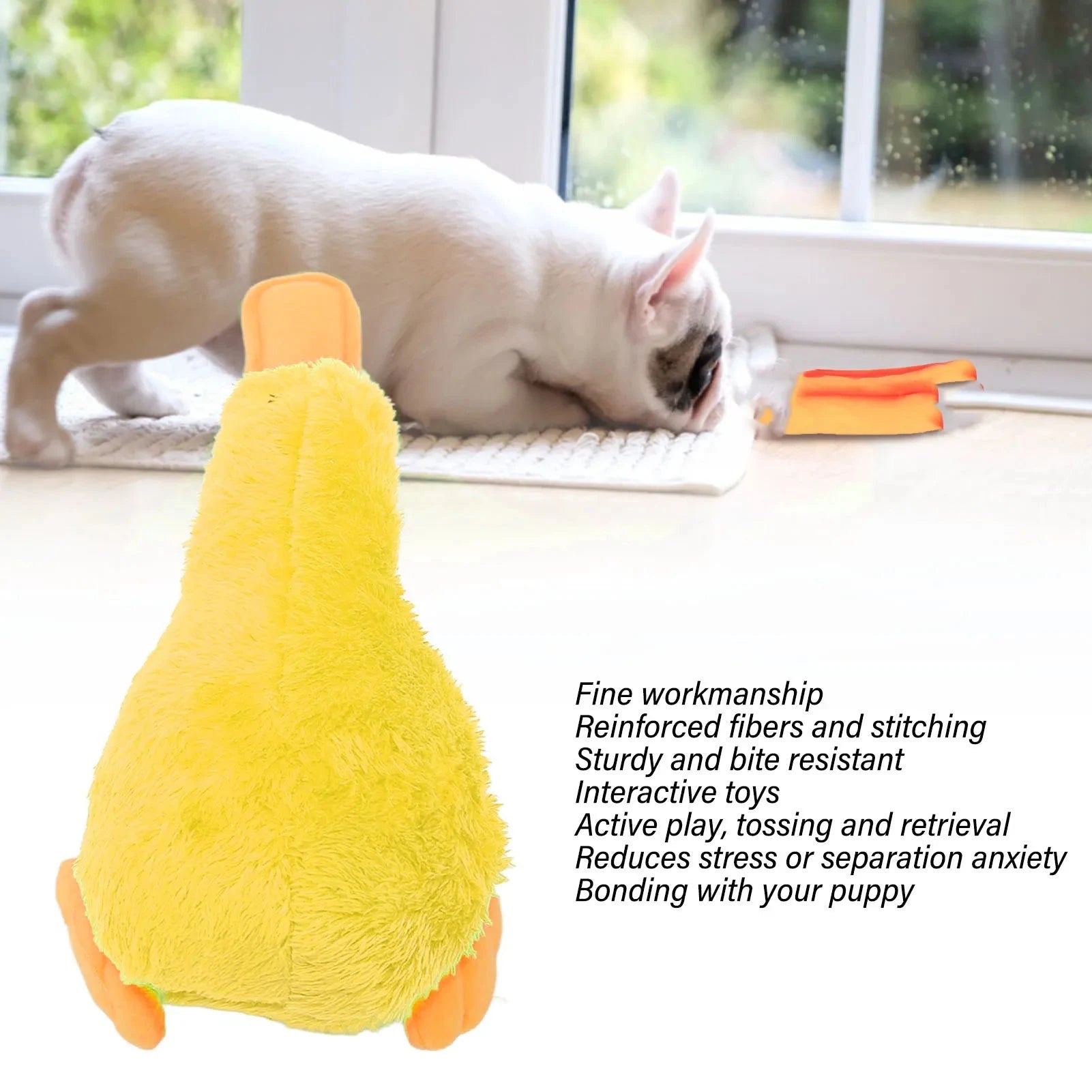 Squeaky Bird Plush Dog Toy Yellow / United States Squeaky Bird Plush Dog Toy – Soft & Interactive
