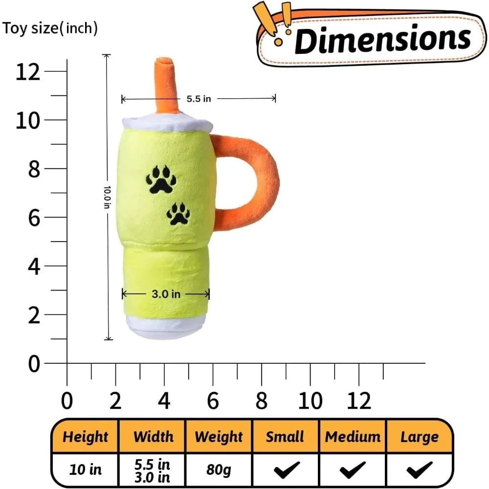 Squeaky Plush Dog Toy yellow-1pc / United States Squeaky Plush Dog Toy – Paw Cup Chew Fun