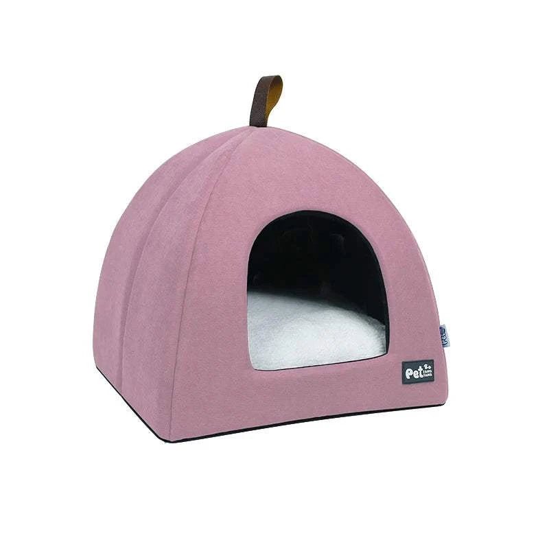 Pet Tent Bed Pink / S Warm Pet Tent Bed – Cozy Yurt for Cats & Small Dogs