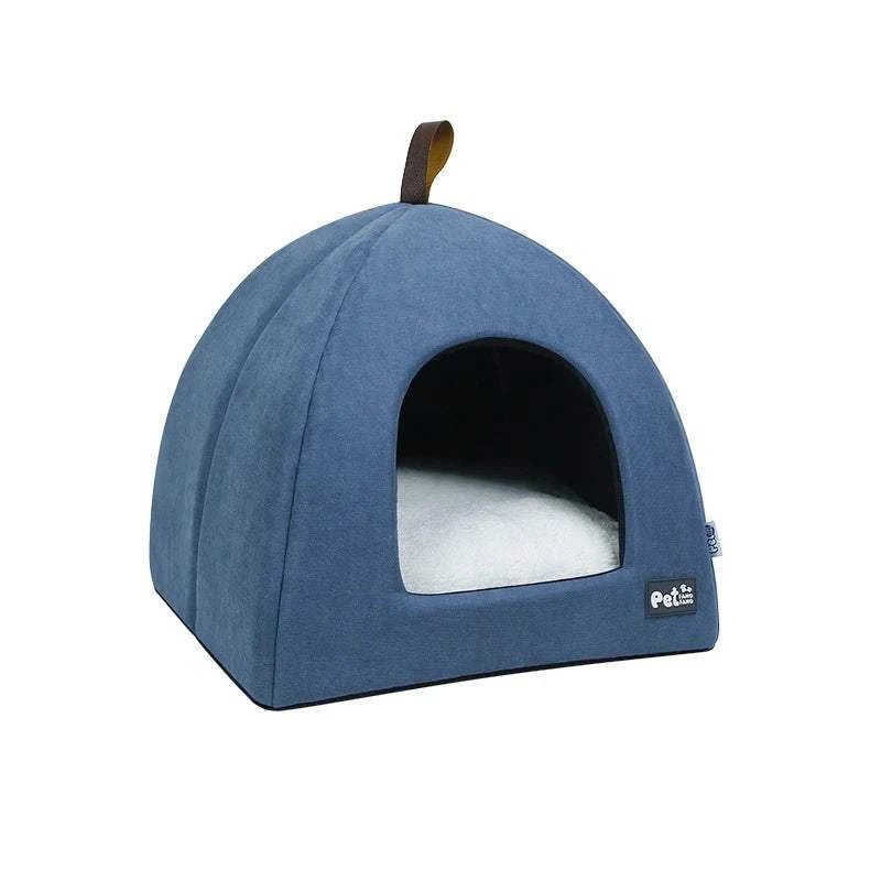 Pet Tent Bed Teal color / S Warm Pet Tent Bed – Cozy Yurt for Cats & Small Dogs